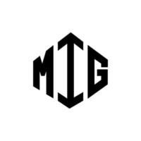 mig-Buchstaben-Logo-Design mit Polygonform. mig-polygon- und würfelform-logo-design. mig Hexagon-Vektor-Logo-Vorlage in weißen und schwarzen Farben. mig-monogramm, geschäfts- und immobilienlogo. vektor