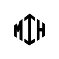 mih bokstavslogotypdesign med polygonform. mih polygon och kubformad logotypdesign. mih hexagon vektor logotyp mall vita och svarta färger. mih monogram, affärs- och fastighetslogotyp.