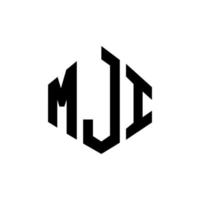 Mji-Brief-Logo-Design mit Polygonform. Mji-Polygon- und Würfelform-Logo-Design. Mji Sechseck-Vektor-Logo-Vorlage in weißen und schwarzen Farben. mji-monogramm, geschäfts- und immobilienlogo. vektor