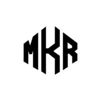 mkr-Buchstaben-Logo-Design mit Polygonform. mkr Polygon- und Würfelform-Logo-Design. mkr Sechseck-Vektor-Logo-Vorlage in weißen und schwarzen Farben. mkr-monogramm, geschäfts- und immobilienlogo. vektor