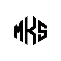 mks-Brief-Logo-Design mit Polygonform. mks Logo-Design in Polygon- und Würfelform. mks Sechseck-Vektor-Logo-Vorlage in weißen und schwarzen Farben. mks-monogramm, geschäfts- und immobilienlogo. vektor