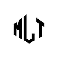 mlt brev logotyp design med polygon form. mlt polygon och kubform logotypdesign. mlt hexagon vektor logotyp mall vita och svarta färger. mlt monogram, affärs- och fastighetslogotyp.