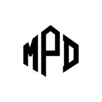 mpd-Buchstaben-Logo-Design mit Polygonform. mpd Polygon- und Würfelform-Logo-Design. mpd Sechseck-Vektor-Logo-Vorlage in weißen und schwarzen Farben. mpd-Monogramm, Geschäfts- und Immobilienlogo. vektor