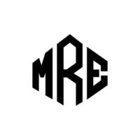 mre brev logotyp design med polygon form. mre polygon och kub form logotyp design. mre hexagon vektor logotyp mall vita och svarta färger. mre monogram, affärs- och fastighetslogotyp.