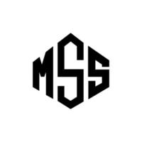 mss letter logotyp design med polygon form. mss polygon och kubform logotypdesign. mss hexagon vektor logotyp mall vita och svarta färger. mss monogram, affärs- och fastighetslogotyp.