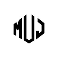 muj-Buchstaben-Logo-Design mit Polygonform. Muj-Polygon- und Würfelform-Logo-Design. muj Sechseck-Vektor-Logo-Vorlage in weißen und schwarzen Farben. muj-monogramm, geschäfts- und immobilienlogo. vektor