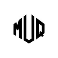 muq brev logotyp design med polygon form. muq polygon och kubform logotypdesign. muq hexagon vektor logotyp mall vita och svarta färger. muq monogram, affärs- och fastighetslogotyp.