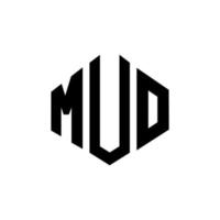 Muo-Buchstaben-Logo-Design mit Polygonform. Muo-Polygon- und Würfelform-Logo-Design. muo Sechseck-Vektor-Logo-Vorlage in weißen und schwarzen Farben. muo-monogramm, geschäfts- und immobilienlogo. vektor