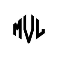 mvl-Buchstaben-Logo-Design mit Polygonform. mvl Logo-Design in Polygon- und Würfelform. mvl Sechseck-Vektor-Logo-Vorlage in weißen und schwarzen Farben. mvl-monogramm, geschäfts- und immobilienlogo. vektor