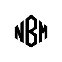 nbm-Brief-Logo-Design mit Polygonform. nbm Polygon- und Würfelform-Logo-Design. nbm Sechseck-Vektor-Logo-Vorlage in weißen und schwarzen Farben. nbm-monogramm, geschäfts- und immobilienlogo. vektor