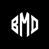 bmd brev logotyp design med polygon form. bmd polygon och kubform logotypdesign. bmd hexagon vektor logotyp mall vita och svarta färger. bmd-monogram, affärs- och fastighetslogotyp.