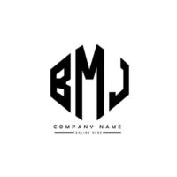 bmj-Buchstaben-Logo-Design mit Polygonform. bmj-polygon- und würfelform-logo-design. Bmj Sechseck-Vektor-Logo-Vorlage in weißen und schwarzen Farben. bmj-monogramm, geschäfts- und immobilienlogo. vektor