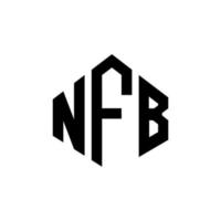 nfb-Buchstaben-Logo-Design mit Polygonform. nfb Polygon- und Würfelform-Logo-Design. nfb Sechseck-Vektor-Logo-Vorlage in weißen und schwarzen Farben. nfb-monogramm, geschäfts- und immobilienlogo. vektor
