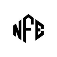 nfe-Buchstaben-Logo-Design mit Polygonform. nfe Polygon- und Würfelform-Logo-Design. nfe Sechseck-Vektor-Logo-Vorlage in weißen und schwarzen Farben. nfe-monogramm, geschäfts- und immobilienlogo. vektor