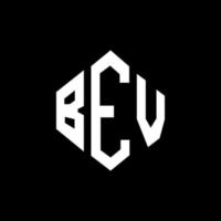 bev-Buchstaben-Logo-Design mit Polygonform. bev Polygon- und Würfelform-Logo-Design. bev Sechseck-Vektor-Logo-Vorlage in weißen und schwarzen Farben. bev-monogramm, geschäfts- und immobilienlogo. vektor