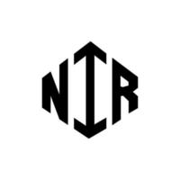 nir-Buchstaben-Logo-Design mit Polygonform. nir-polygon- und würfelform-logo-design. nir Sechseck-Vektor-Logo-Vorlage in weißen und schwarzen Farben. nir-monogramm, geschäfts- und immobilienlogo. vektor
