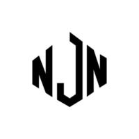 njn-Buchstaben-Logo-Design mit Polygonform. njn-polygon- und würfelform-logo-design. njn Sechseck-Vektor-Logo-Vorlage in weißen und schwarzen Farben. njn monogramm, geschäfts- und immobilienlogo. vektor