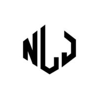 nlj-Buchstaben-Logo-Design mit Polygonform. nlj Logo-Design in Polygon- und Würfelform. nlj Sechseck-Vektor-Logo-Vorlage in weißen und schwarzen Farben. nlj monogramm, geschäfts- und immobilienlogo. vektor