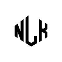 nlk bokstavslogotypdesign med polygonform. nlk polygon och kubform logotypdesign. nlk hexagon vektor logotyp mall vita och svarta färger. nlk monogram, affärs- och fastighetslogotyp.