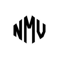 nmv-Buchstaben-Logo-Design mit Polygonform. nmv Polygon- und Würfelform-Logo-Design. nmv Sechseck-Vektor-Logo-Vorlage in weißen und schwarzen Farben. nmv-monogramm, geschäfts- und immobilienlogo. vektor