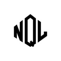 nql letter logotyp design med polygon form. nql polygon och kubformad logotypdesign. nql hexagon vektor logotyp mall vita och svarta färger. nql-monogram, logotyp för företag och fastigheter.