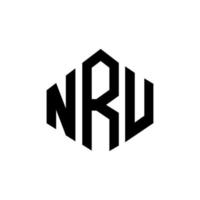 nru-Buchstaben-Logo-Design mit Polygonform. nru Polygon- und Würfelform-Logo-Design. nru Sechseck-Vektor-Logo-Vorlage in weißen und schwarzen Farben. nru-monogramm, geschäfts- und immobilienlogo. vektor