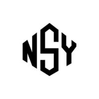 nsy bokstavslogotypdesign med polygonform. nsy polygon och kubform logotypdesign. nsy hexagon vektor logotyp mall vita och svarta färger. nsy monogram, affärs- och fastighetslogotyp.