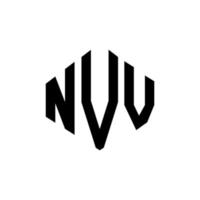 nvv-Buchstaben-Logo-Design mit Polygonform. nvv Polygon- und Würfelform-Logo-Design. nvv Sechseck-Vektor-Logo-Vorlage in weißen und schwarzen Farben. NVV-Monogramm, Geschäfts- und Immobilienlogo. vektor