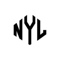 Nyl-Buchstaben-Logo-Design mit Polygonform. Nyl-Polygon- und Würfelform-Logo-Design. Nyl Sechseck-Vektor-Logo-Vorlage in weißen und schwarzen Farben. nyl-monogramm, geschäfts- und immobilienlogo. vektor