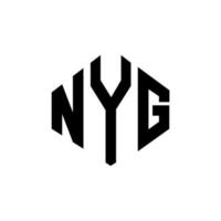 nyg-Buchstaben-Logo-Design mit Polygonform. nyg-polygon- und würfelform-logo-design. nyg Sechseck-Vektor-Logo-Vorlage in weißen und schwarzen Farben. nyg-monogramm, geschäfts- und immobilienlogo. vektor