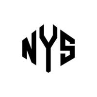 nys-Buchstaben-Logo-Design mit Polygonform. nys Logo-Design in Polygon- und Würfelform. nys Sechseck-Vektor-Logo-Vorlage in weißen und schwarzen Farben. nys monogramm, geschäfts- und immobilienlogo. vektor