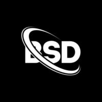 bsd logotyp. bsd brev. bsd brev logotyp design. initialer bsd logotyp länkad med cirkel och versaler monogram logotyp. bsd typografi för teknik, företag och fastighetsmärke. vektor