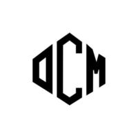 ocm bokstavslogotypdesign med polygonform. ocm polygon och kubform logotypdesign. ocm hexagon vektor logotyp mall vita och svarta färger. ocm monogram, affärs- och fastighetslogotyp.