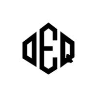 oeq bokstavslogotypdesign med polygonform. oeq polygon och kubformad logotypdesign. oeq hexagon vektor logotyp mall vita och svarta färger. oeq monogram, affärs- och fastighetslogotyp.