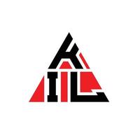 kil-Dreieck-Buchstaben-Logo-Design mit Dreiecksform. Kil-Dreieck-Logo-Design-Monogramm. kil-Dreieck-Vektor-Logo-Vorlage mit roter Farbe. Kil dreieckiges Logo einfaches, elegantes und luxuriöses Logo. vektor