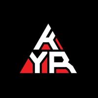 Kyr-Dreieck-Buchstaben-Logo-Design mit Dreiecksform. Kyr-Dreieck-Logo-Design-Monogramm. Kyr-Dreieck-Vektor-Logo-Vorlage mit roter Farbe. kyr dreieckiges Logo einfaches, elegantes und luxuriöses Logo. vektor