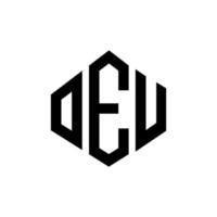 oeu-Buchstaben-Logo-Design mit Polygonform. oeu Polygon- und Würfelform-Logo-Design. oeu Sechseck-Vektor-Logo-Vorlage in weißen und schwarzen Farben. oeu-Monogramm, Geschäfts- und Immobilienlogo. vektor