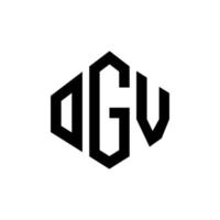 ogv bokstavslogotypdesign med polygonform. ogv polygon och kubform logotypdesign. ogv hexagon vektor logotyp mall vita och svarta färger. ogv-monogram, affärs- och fastighetslogotyp.