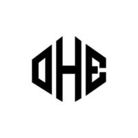 ohe bokstavslogotypdesign med polygonform. ohe polygon och kubformad logotypdesign. ohe hexagon vektor logotyp mall vita och svarta färger. ohe monogram, affärs- och fastighetslogotyp.