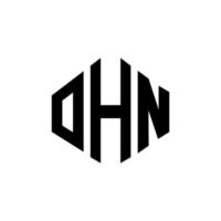 ohn-brief-logo-design mit polygonform. ohn Polygon- und Würfelform-Logo-Design. ohn Sechseck-Vektor-Logo-Vorlage in weißen und schwarzen Farben. ohn monogramm, geschäfts- und immobilienlogo. vektor