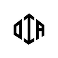 oia-Buchstaben-Logo-Design mit Polygonform. oia Polygon- und Würfelform-Logo-Design. oia Sechseck-Vektor-Logo-Vorlage in weißen und schwarzen Farben. oia-monogramm, geschäfts- und immobilienlogo. vektor