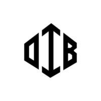 oib bokstavslogotypdesign med polygonform. oib polygon och kubformad logotypdesign. oib hexagon vektor logotyp mall vita och svarta färger. oib monogram, affärs- och fastighetslogotyp.