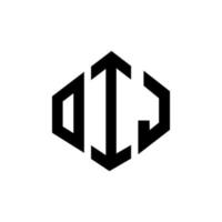 oij-Buchstaben-Logo-Design mit Polygonform. oij Polygon- und Würfelform-Logo-Design. Oij Sechseck-Vektor-Logo-Vorlage in weißen und schwarzen Farben. Oij-Monogramm, Geschäfts- und Immobilienlogo. vektor