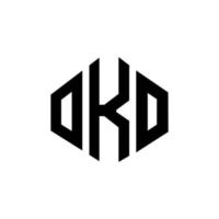 Oko-Brief-Logo-Design mit Polygonform. oko Polygon- und Würfelform-Logo-Design. oko Sechseck-Vektor-Logo-Vorlage in weißen und schwarzen Farben. oko-monogramm, geschäfts- und immobilienlogo. vektor