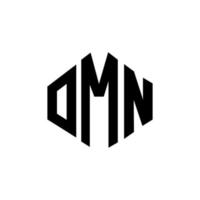 omn letter logotyp design med polygon form. omn polygon och kubform logotypdesign. omn hexagon vektor logotyp mall vita och svarta färger. omn monogram, affärs- och fastighetslogotyp.