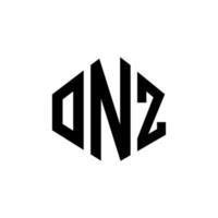 onz bokstavslogotypdesign med polygonform. onz polygon och kubform logotypdesign. onz hexagon vektor logotyp mall vita och svarta färger. onz monogram, affärs- och fastighetslogotyp.