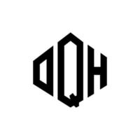 oqh bokstavslogotypdesign med polygonform. oqh polygon och kubform logotypdesign. oqh hexagon vektor logotyp mall vita och svarta färger. oqh monogram, affärs- och fastighetslogotyp.