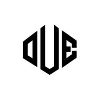 oue-Buchstaben-Logo-Design mit Polygonform. oue Logo-Design in Polygon- und Würfelform. oue Sechseck-Vektor-Logo-Vorlage in weißen und schwarzen Farben. oue monogramm, geschäfts- und immobilienlogo. vektor