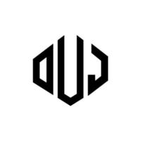 ouj-Buchstaben-Logo-Design mit Polygonform. ouj Polygon- und Würfelform-Logo-Design. ouj Sechseck-Vektor-Logo-Vorlage in weißen und schwarzen Farben. ouj-monogramm, geschäfts- und immobilienlogo. vektor
