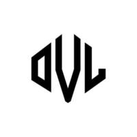 ovl-Buchstaben-Logo-Design mit Polygonform. ovl Polygon- und Würfelform-Logo-Design. ovl Sechseck-Vektor-Logo-Vorlage in weißen und schwarzen Farben. ovl monogramm, geschäfts- und immobilienlogo. vektor